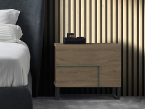 NOVA - Oak bedside table with drawers _ Devina Nais